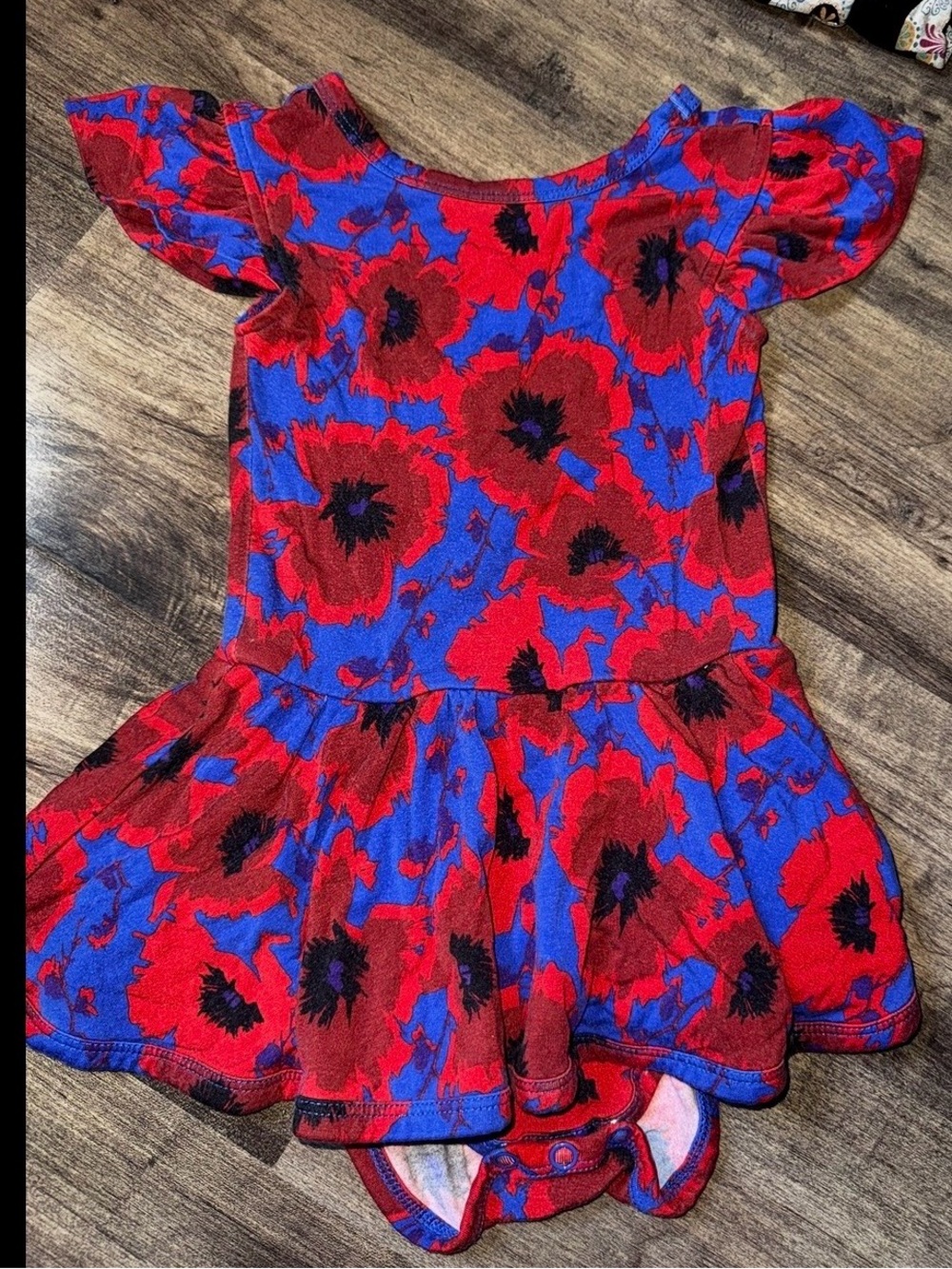 Muse Threads Poppy Floral Flutter Sleeve Bamboo Romper 18-24M Twirl Snaps